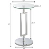 image:imageConvenience Concepts Town Square Chrome Glass Drinks End Table 12  Round Cocktail Side Accent for Modern Living amp Family Room Geometric Metal Plant Stand Display Pedestal