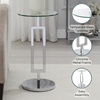 image:imageConvenience Concepts Town Square Chrome Glass Drinks End Table 12  Round Cocktail Side Accent for Modern Living amp Family Room Geometric Metal Plant Stand Display Pedestal