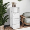 image:imageConvenience Concepts Xtra Storage 2 Door Cabinet with Shelf CherryWhite Faux Marble