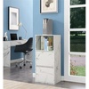 image:imageConvenience Concepts Xtra Storage 2 Door Cabinet with Shelf CherryWhite Faux Marble