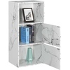 image:imageConvenience Concepts Xtra Storage 2 Door Cabinet with Shelf CherryWhite Faux Marble