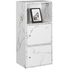 image:imageConvenience Concepts Xtra Storage 2 Door Cabinet with Shelf CherryWhite Faux Marble
