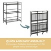 image:imageConvenience Concepts Xtra Storage Mesh Shelves  3 Tier Wide Folding Metal Organizer Shelf for Office Closet Laundry Room Garage Kitchen Bathroom amp Bedroom No Tools Assembly WhiteBlack