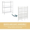 image:imageConvenience Concepts Xtra Storage Mesh Shelves  3 Tier Wide Folding Metal Organizer Shelf for Office Closet Laundry Room Garage Kitchen Bathroom amp Bedroom No Tools Assembly WhiteWhite