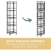 image:imageConvenience Concepts Xtra Storage Mesh Shelves  3 Tier Wide Folding Metal Organizer Shelf for Office Closet Laundry Room Garage Kitchen Bathroom amp Bedroom No Tools Assembly WhiteBlack