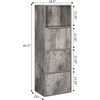 image:imageConvenience Concepts Xtra Storage ThreeDoor Bookcase in Cherry Wood FinishFaux Birch