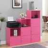 image:imageConvenience Concepts Xtra Storage ThreeDoor Bookcase in Cherry Wood FinishPink