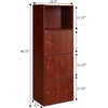 image:imageConvenience Concepts Xtra Storage ThreeDoor Bookcase in Cherry Wood FinishRed