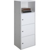 image:imageConvenience Concepts Xtra Storage ThreeDoor Bookcase in White Wood Finish3Door
