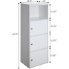 image:imageConvenience Concepts Xtra Storage ThreeDoor Bookcase in White Wood Finish3Door