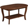 image:imageConvenience Concepts American Heritage Oval Coffee Table 36  Classic Living Room Table with Storage Shelf for Transitional Living Room MahoganyEspresso Finish