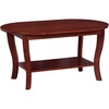image:imageConvenience Concepts American Heritage Oval Coffee Table 36  Classic Living Room Table with Storage Shelf for Transitional Living Room MahoganyMahogany