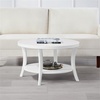 image:imageConvenience Concepts Charleston Round Coffee Table 30  Classic Living Room Table with Storage Shelf for Transitional Living Room Family Room EspressoWhite