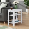 image:imageConvenience Concepts Designs2Go Baja Chairside End Table 2375  Transitional Narrow 3Tier Side Accent with Storage Drawer amp Shelves for Modern Living or Family Room Bedroom Nightstand BlackWhite