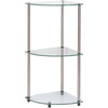 image:imageConvenience Concepts Designs2Go Classic Glass 3Tier Corner Shelf 1375  Modern Media Bookshelf with Storage Shelves for Living Room Display Storage Shelves for Family Room Bathroom Office GlassChrome