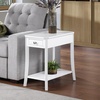 image:imageConvenience Concepts Designs2Go Ensenada Chairside End Table 2375  Transitional Narrow Side Accent with Storage Drawer amp Shelf for Modern Living or Family Room Bedroom Nightstand BlackWhite