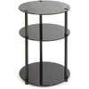 image:imageConvenience Concepts Designs2Go Midnight Classic 3Tier Round Glass Side Table Black Glass 1575 in x 1575 in x 245 inBlack Glass