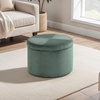 image:imageConvenience Concepts Designs4Comfort Round Corduroy Shoe Ottoman 22  Upholstered Footstool Small Table amp Seat with Storage Compartment for Living Room Bedroom Dark Sage Green CorduroyDark Sage Green Corduroy
