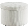 image:imageConvenience Concepts Designs4Comfort Round Corduroy Shoe Ottoman 22  Upholstered Footstool Small Table amp Seat with Storage Compartment for Living Room Bedroom Dark Sage Green CorduroyIvory Corduroy