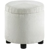 image:imageConvenience Concepts Designs4Comfort Round Corduroy Storage Ottoman 1575  Upholstered Footstool Seat amp Small Table for Living Room Office Bedroom amp Entryway Dark Green Sage CorduroyIvory Corduroy
