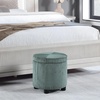 image:imageConvenience Concepts Designs4Comfort Round Corduroy Storage Ottoman 1575  Upholstered Footstool Seat amp Small Table for Living Room Office Bedroom amp Entryway Dark Green Sage CorduroyDark Sage Green Corduroy
