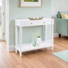 image:imageConvenience Concepts French Country Manor Hall Table 315  2 Tier Narrow Farmhouse Transitional Accent with Storage Drawer amp Shelf for Living Room Entryway Hallway or Bedroom White
