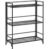 image:imageConvenience Concepts Xtra Storage Mesh Shelves  3 Tier Wide Folding Metal Organizer Shelf for Office Closet Laundry Room Garage Kitchen Bathroom amp Bedroom No Tools Assembly WhiteBlack