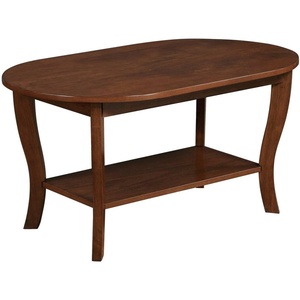image:imageConvenience Concepts American Heritage Oval Coffee Table 36  Classic Living Room Table with Storage Shelf for Transitional Living Room MahoganyEspresso Finish