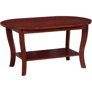 image:imageConvenience Concepts American Heritage Oval Coffee Table 36  Classic Living Room Table with Storage Shelf for Transitional Living Room MahoganyMahogany