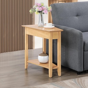 image:imageConvenience Concepts American Heritage Wedge End Table 24  Classic Narrow Chairside Accent with Storage Shelf for Transitional Living Room Ideal for Corners or in Between Chairs Honey OatHoney Oat