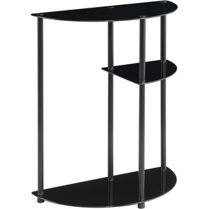 image:imageConvenience Concepts Designs2Go Classic Glass 3 Tier Display Entryway Hall Console Table 23  Modern Display with Storage Shelves for Living amp Family Room Bedroom Bathroom Office BlackBlack