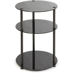 image:imageConvenience Concepts Designs2Go Midnight Classic 3Tier Round Glass Side Table Black Glass 1575 in x 1575 in x 245 inBlack Glass