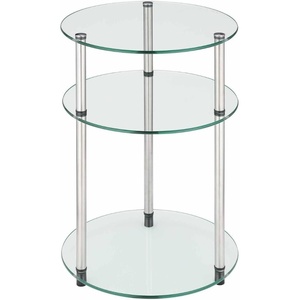 image:imageConvenience Concepts Designs2Go Midnight Classic 3Tier Round Glass Side Table Black Glass 1575 in x 1575 in x 245 inGlass