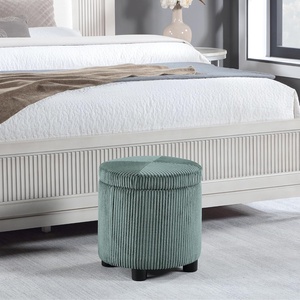 image:imageConvenience Concepts Designs4Comfort Round Corduroy Storage Ottoman 1575  Upholstered Footstool Seat amp Small Table for Living Room Office Bedroom amp Entryway Dark Green Sage CorduroyDark Sage Green Corduroy