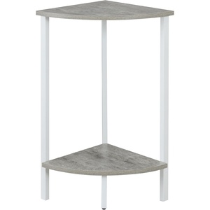 image:imageConvenience Concepts Graystone 2 Tier Corner Plant Stand 31 Industrial Indoor Accent for Plants Vases amp Antiques Urban Modern Design for The Living Room Hallway amp Entryway Faux BirchWhite