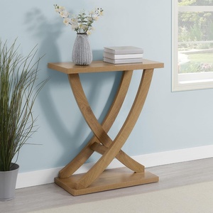 image:imageConvenience Concepts Newport CrissCross Console Table 3125  Transitional Sofa Display Accent for Modern Entryway Contemporary Hallway Bedroom Family or Living Room Weathered BrownConsole Table
