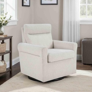 image:imageConvenience Concepts Take a Seat Olivia Swivel Accent Armchair 2825  Modern Upholstered Chair with Plush Headrest amp 360 Rotation for Living Room Bedroom Office or Reading Nook Tan FabricBoucle Oatmeal