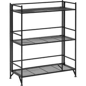 image:imageConvenience Concepts Xtra Storage Mesh Shelves  3 Tier Wide Folding Metal Organizer Shelf for Office Closet Laundry Room Garage Kitchen Bathroom amp Bedroom No Tools Assembly WhiteBlack