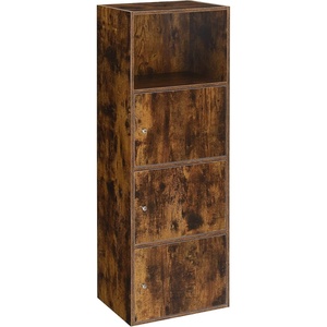 image:imageConvenience Concepts Xtra Storage ThreeDoor Bookcase in Cherry Wood FinishBarnwood