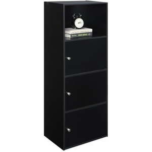 image:imageConvenience Concepts Xtra Storage ThreeDoor Bookcase in Cherry Wood FinishBlack