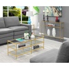 image:imageConvenience Concepts Royal Crest 3 Tier Coffee Table Clear Glass  Gold