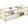 image:imageConvenience Concepts Royal Crest 3 Tier Coffee Table Clear Glass  Gold