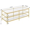 image:imageConvenience Concepts Royal Crest 3 Tier Coffee Table Clear Glass  Gold