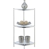 image:imageConvenience Concepts Royal Crest 3 Tier Corner Shelf Chrome  Glass
