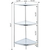 image:imageConvenience Concepts Royal Crest 3 Tier Corner Shelf Chrome  Glass