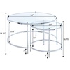 image:imageConvenience Concepts Royal Crest Nesting Round Coffee Table Clear Glass  Chrome Frame