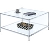 image:imageConvenience Concepts Royal Crest Square Coffee Table Clear Glass  Chrome Frame