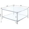 image:imageConvenience Concepts Royal Crest Square Coffee Table Clear Glass  Chrome Frame