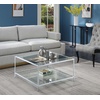 image:imageConvenience Concepts Royal Crest Square Coffee Table Clear Glass  Chrome Frame