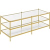 image:imageConvenience Concepts Royal Crest 3 Tier Coffee Table Clear Glass  Gold